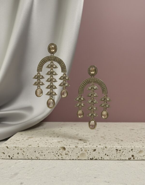 Antique Gold Chandelier Earrings with Crystal Drop Detailing | PocketStone