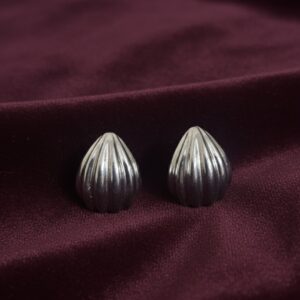 Antique Silver Dome Stud Earrings — Minimal Ethnic Studs