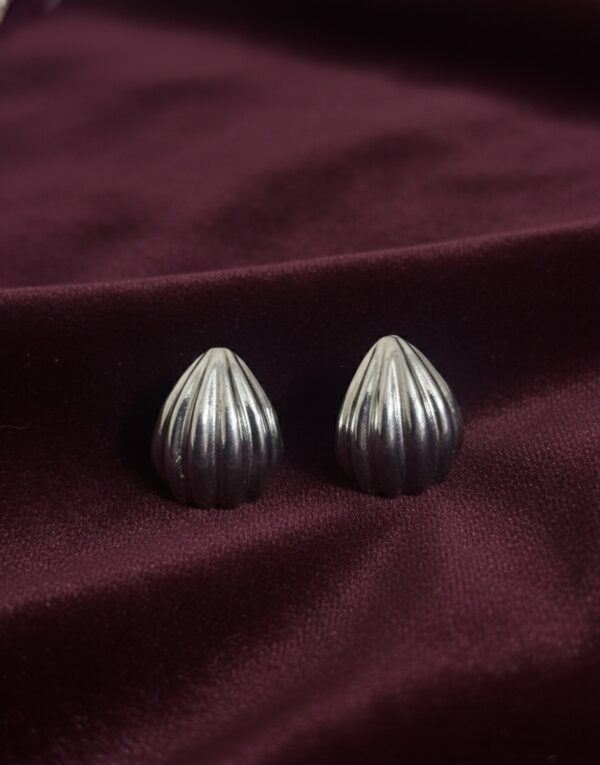 Antique Silver Dome Stud Earrings — Minimal Ethnic Studs