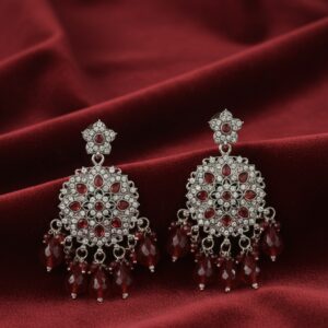 Mehroon Noor Bridal Chandbali Earrings