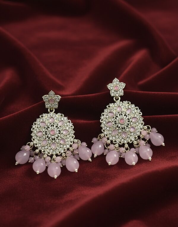 Gul Noor Pastel Chandbali Earrings