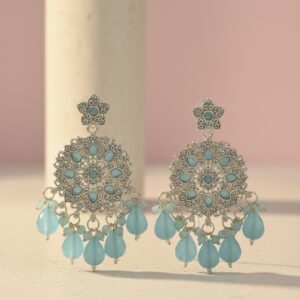 Aqua Noor Chandbali Earrings